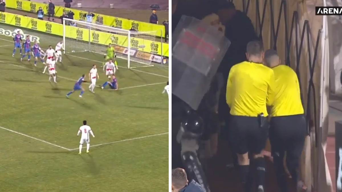  Navijači Partizana gađali sudije nakon remija sa niškim Radničkim 