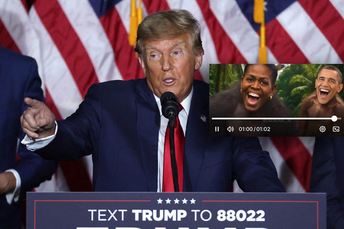  Donald Tramp objavio skandalozan video: Barak i Mišel Obama prikazani kao majmuni (Video) 