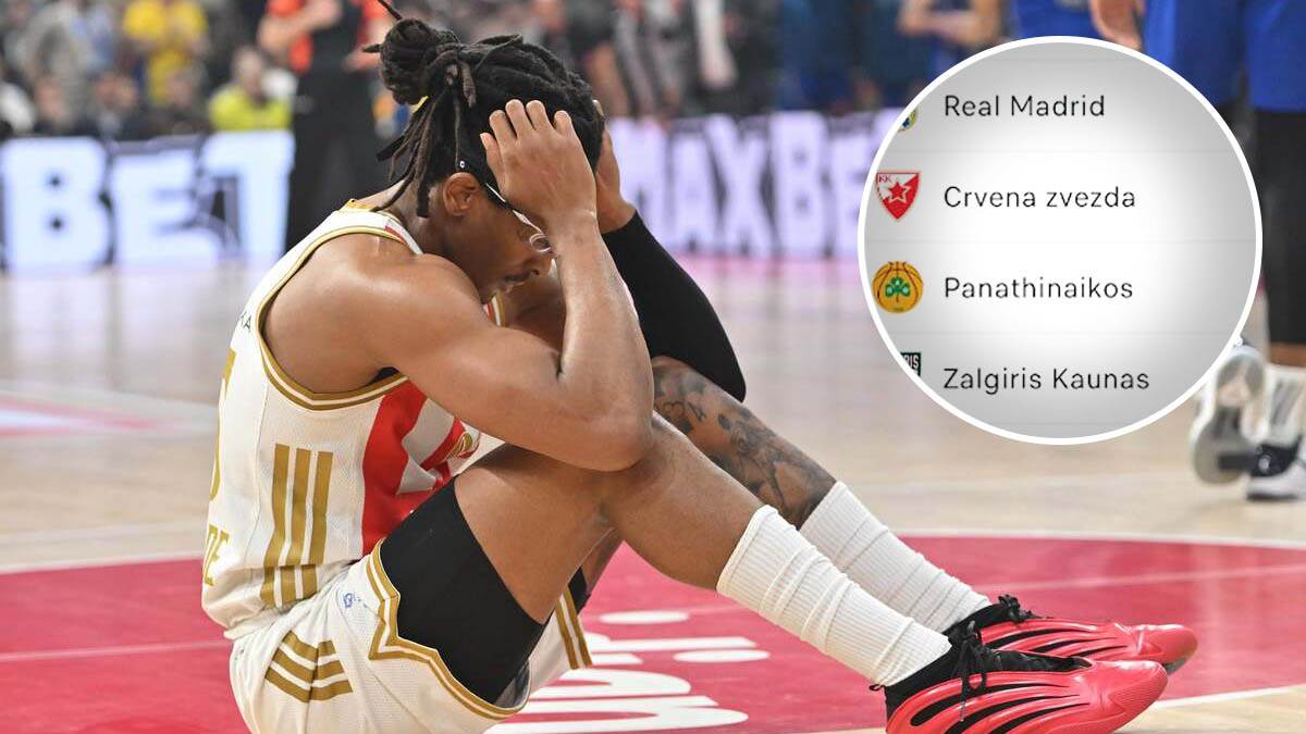  Zvezda ispustila priliku da ode na vrh: Pogledajte tabelu Evrolige posle poraza u Areni 