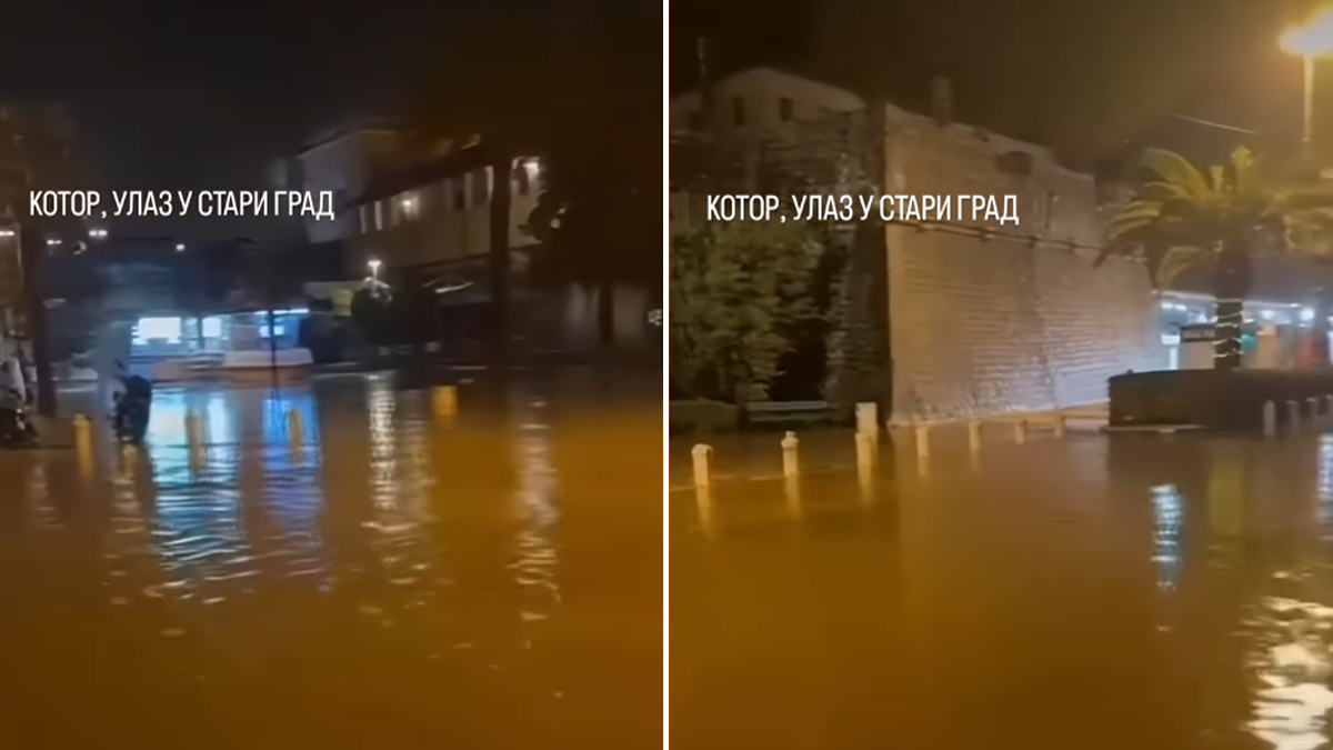  Potop na Jadranu, Kotor pod vodom: Poplave napravile haos, vozila "plivaju" po gradu (Video) 