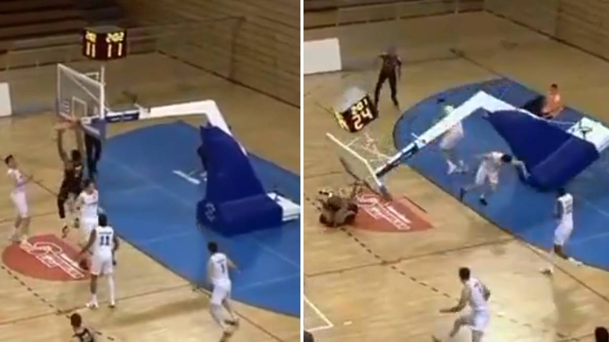  Za trenutak izbjegnuta tragedija u Hrvatskoj: Čitava konstrukcija koša pala na igrača 