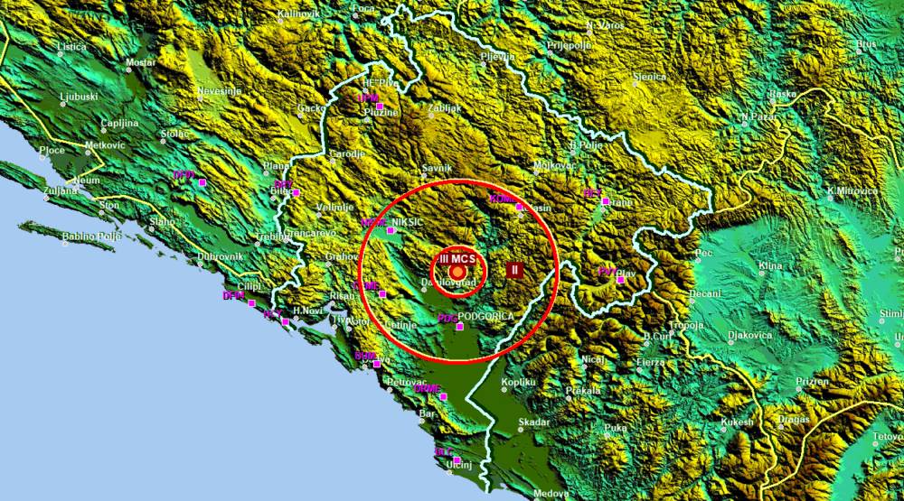  Zemljotres kod Danilovgrada 