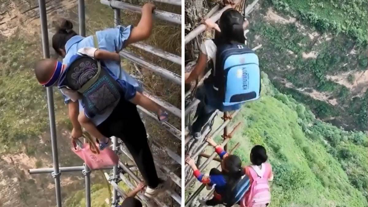  Selo na ivici provalije: Djeca idu u školu paklenom liticom, svaki korak može da bude poslednji 