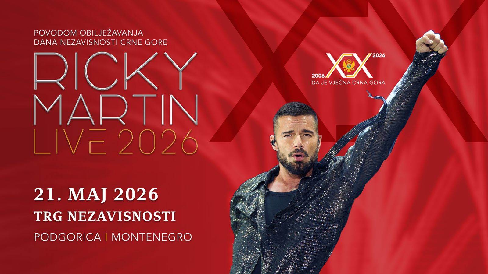  Koncert Riki Martina u Podgorici 21. Maja povodom 20 godina od obnove nezavisnosti 