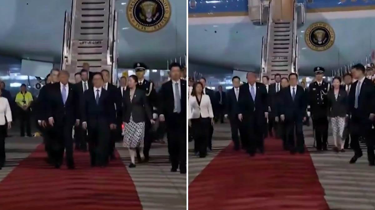  Crveni tepih je dočekao Donalda Trampa po slijetanju u Kinu. 