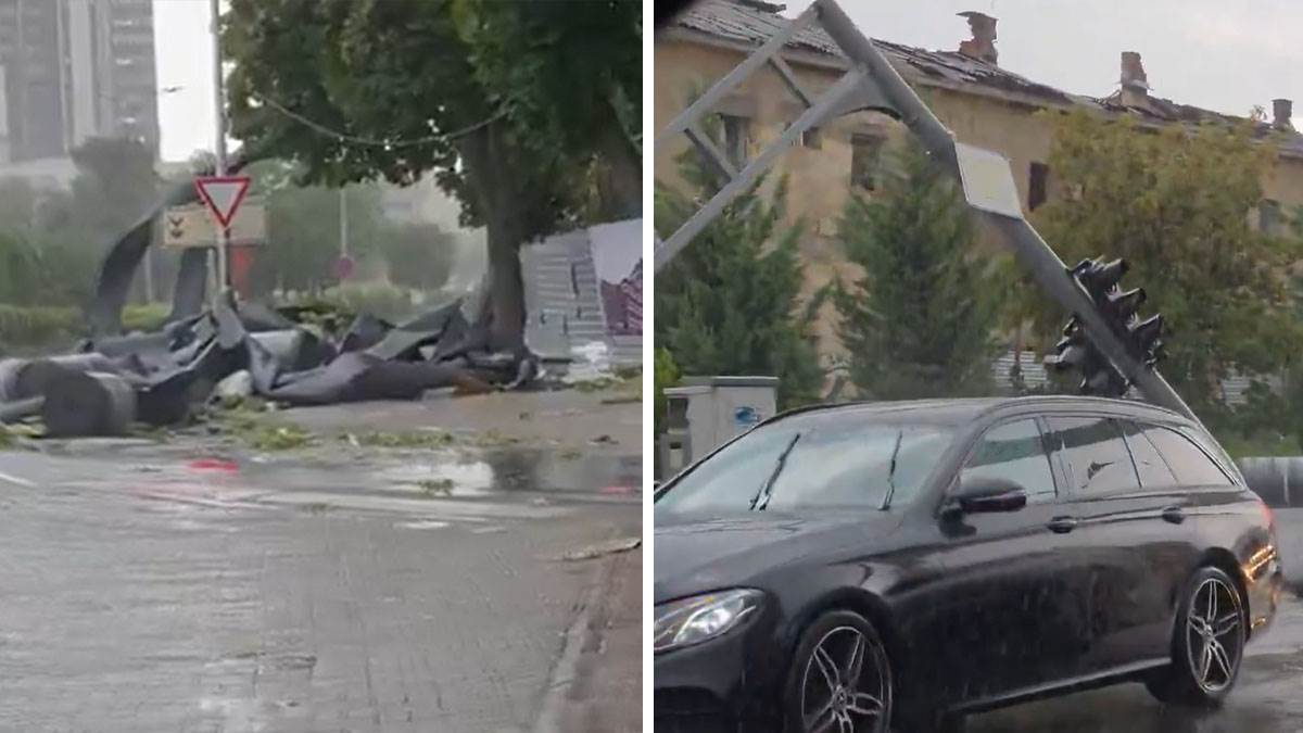 Apokaliptične scene u Skoplju: Vjetar čupao drveće, nosio krovove i rušio semafore, 15 ljudi povrije 