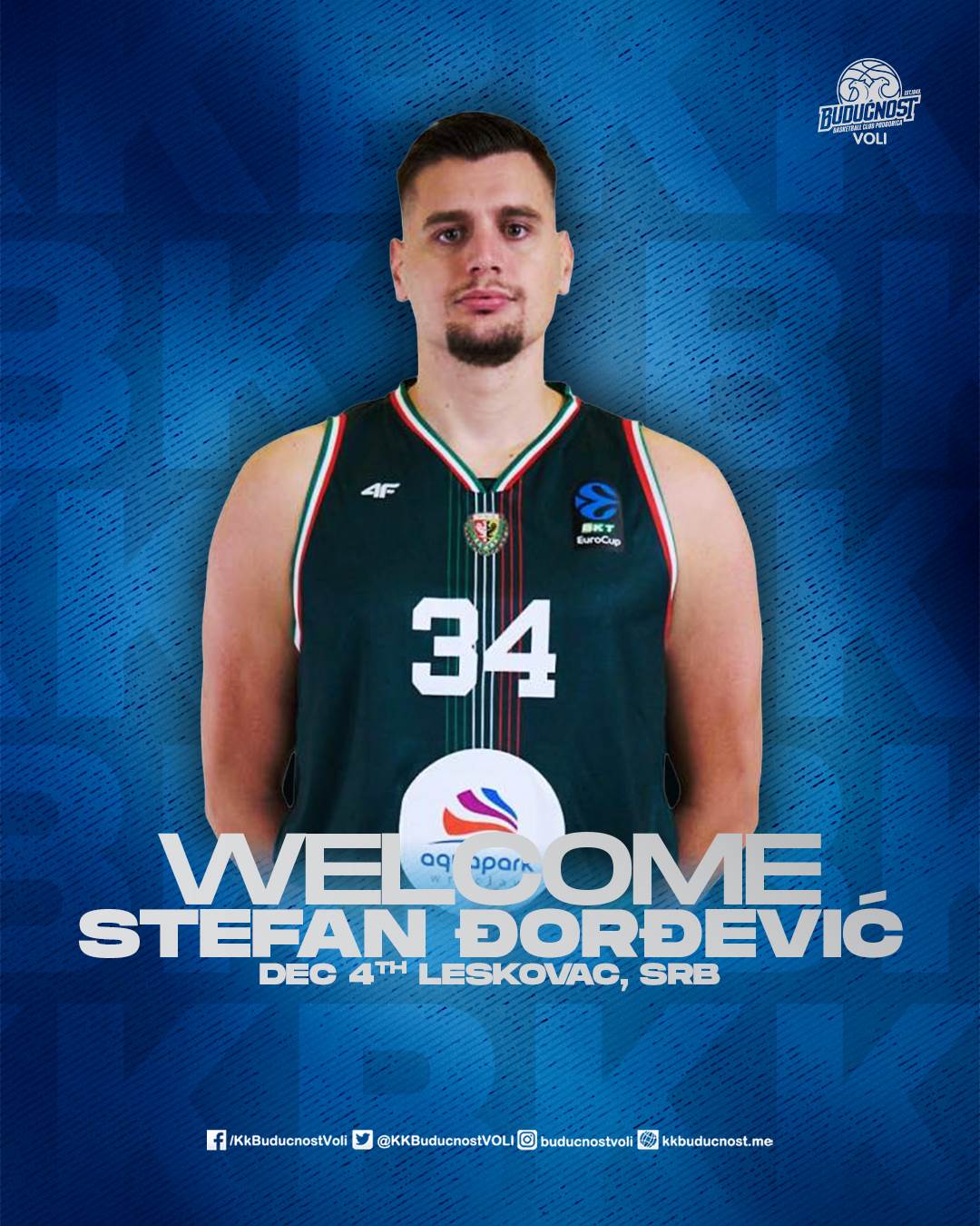  Stefan Đorđević novi centar Budućnosti: Dvogodišnji ugovor sa „plavo-bijelima“ 