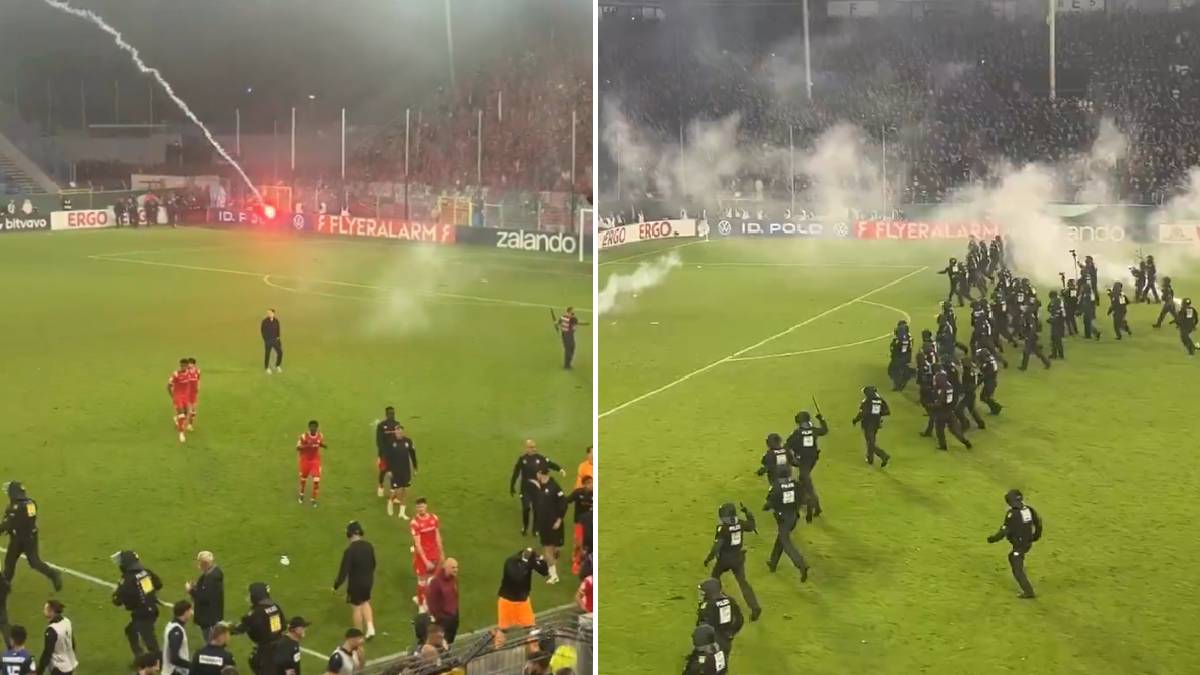  Neviđene scene u Njemačkoj: Konjica uletjela na teren da rastera huligane 