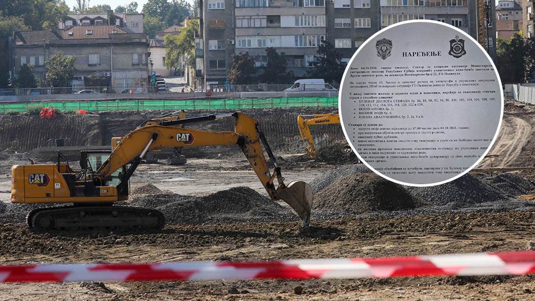   Zbog bombe od 250 kg naređena hitna evakuacija ovog dijela Beograda 