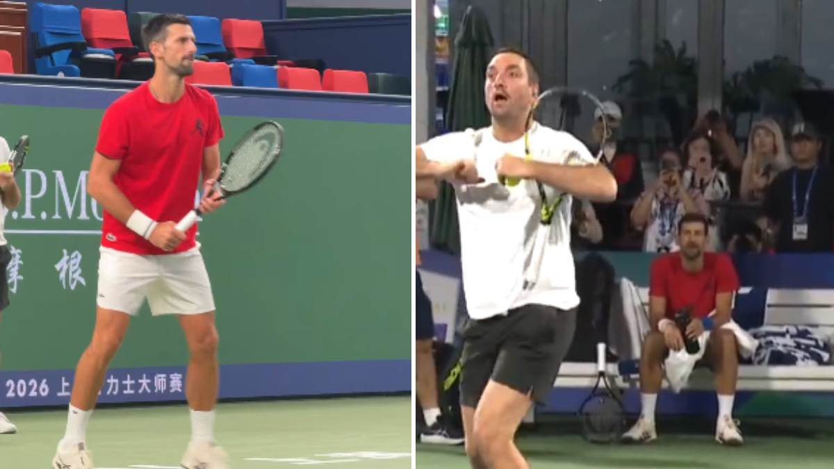  Šou na Novakovom treningu u Šangaju: Viktor Troicki ukrao svu slavu 