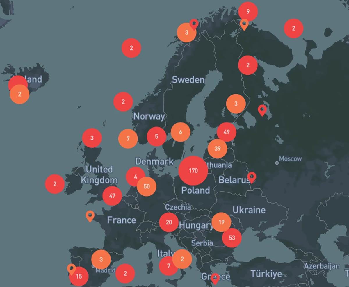  Crvene tačke prekrile kontinent, Evropa pod udarom nevidljivog rata! Putin je izveo više od 500 napa 