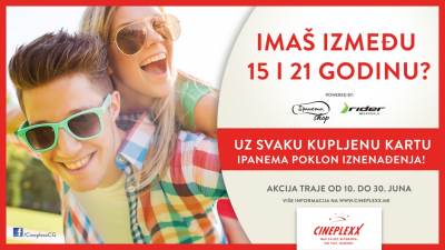  Ljetnja akcija za mlade u Cineplexx-u! 
