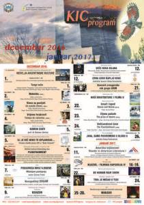  Decembarsko - januarski repertoar  KIC-a 