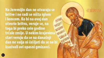  Sveti Jeremija: Nikako češalj i britvu u ruke... 