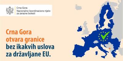  Crna Gora otvara granice za državljane EU 