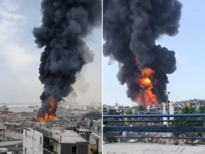  PONOVO HAOS U BEJRUTU! Veliki požar na mestu gde se prošlog meseca dogodila razorna eksplozija (VIDEO) 