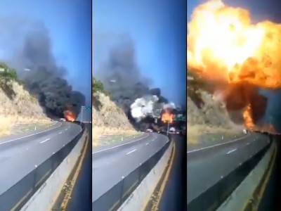  UGLJENISANA TELA I JEZIVI PRIZORI: Stravična nesreća na autoputu u Meksiku, mrtvi na sve strane (VID 