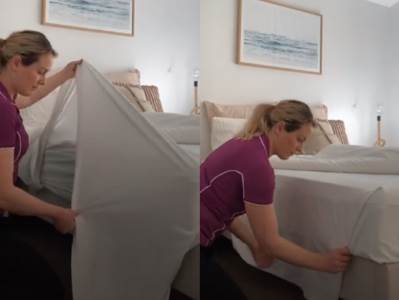  SPREMAČICA POKAZALA KAKO SE NAMEŠTA ČARŠAV: Trik koji je oduševio više od tri MILIONA ljudi - krevet pod konac za sekund 