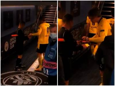  SUDIJA LIGE ŠAMPIONA TRAŽIO AUTOGRAM ZVEZDI DORTMUNDA 