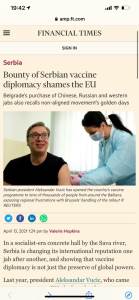  FAJNENŠEL TAJMS: KAKO JE VUČIĆ PONIZIO EU, SRPSKA VELIKODUŠNOST POSRAMILA EVROPU 