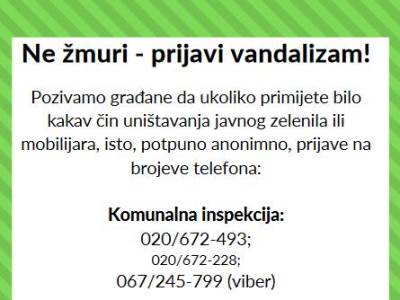  ne zmuri prijavi vandalizam 
