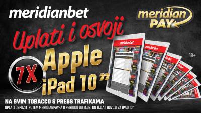  meridian kladionie poklanjaju 7 apple ipad 10 