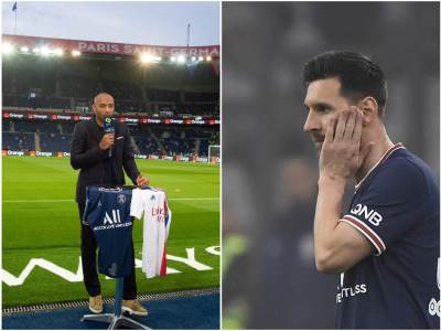  Tjeri Anri pokušava da odbrani Lionela Mesija 