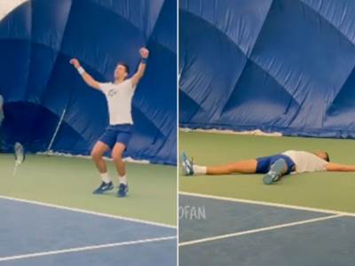  novak djokovic trening sklekovi 