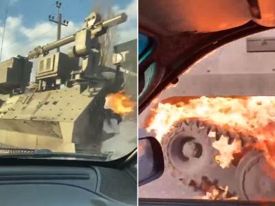  ukrajinka bacila molotovljeve koktele na ruski tenk 