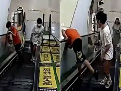  dječak zaglavio glavu na pokretnim stepenicama 