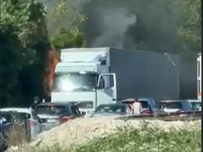  zapalio se kamion na putu podgorica bar kod virpazara 