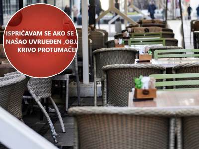  VLASNIK RESTORANA OBJAVIO - ZABRANJEN ULAZ PE*ERIMA 