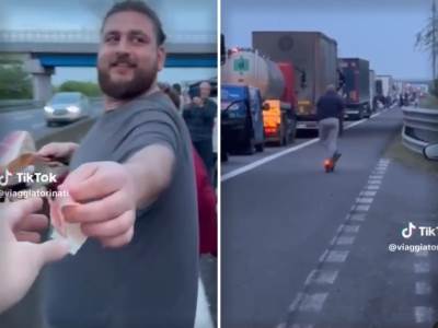  Čovjek dijelio pršutu ljudima na autoputu  