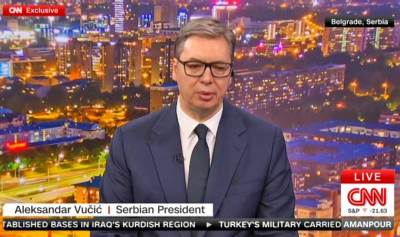  Vučić na CNN govorio o sukobu na Kosovu 