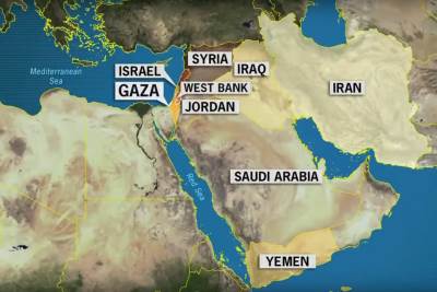  Mapa napada na Izrael 