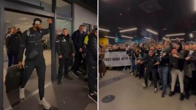  Navijači Partizana napravili spektakl na aerodromu u 5 ujutru 