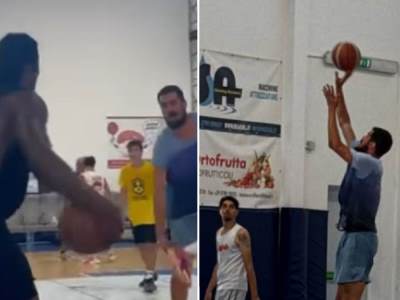  Nikola Kalinić trenira sa asom Golden Stejta, Džimijem Batlerom. 