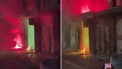  Zapaljene prostorije Srpske napredne stranke u Valjevu 