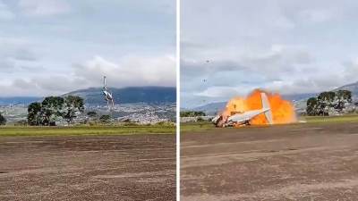  Snimak koji ledi krv u žilama: Avion eksplodirao odmah po poletanju - dvoje mrtvih 