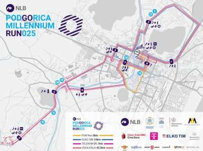  Pogledajte koje će saobraćajnice biti zatvorene povodom održavanja trke NLB Podgorica Millenium Run
 