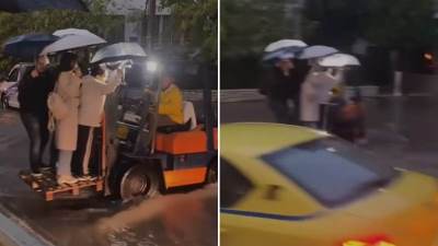  Grci se snašli usred oluje: Pogledajte kako idu na posao, snimak obišao Evropu 