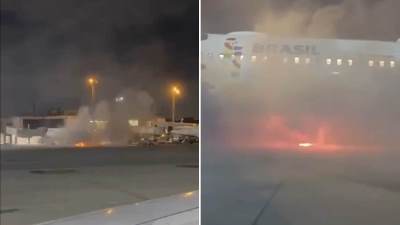  Zapalio se avion na aerodromu: Požar se brzo širio, a gust dim počeo da prodire u putničku kabinu (V 