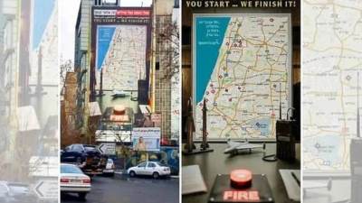  "Vi počnite, mi ćemo završiti": U centru grada postavljen bilbord sa mapom meta, crvenim dugmetom i  