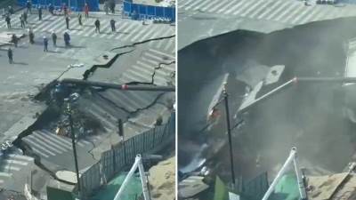  Ogromna rupa se otvorila usred raskrsnice: Užasne scene u Šangaju, snimak ledi krv u žilama 