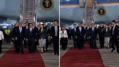  Crveni tepih je dočekao Donalda Trampa po slijetanju u Kinu. 