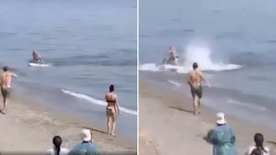  Turistu napala džinovska riba u plićaku 