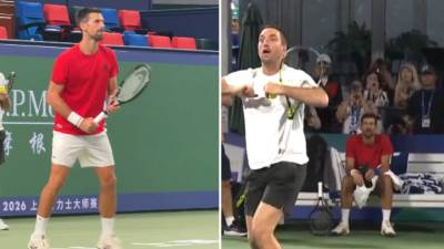  Šou na Novakovom treningu u Šangaju: Viktor Troicki ukrao svu slavu 